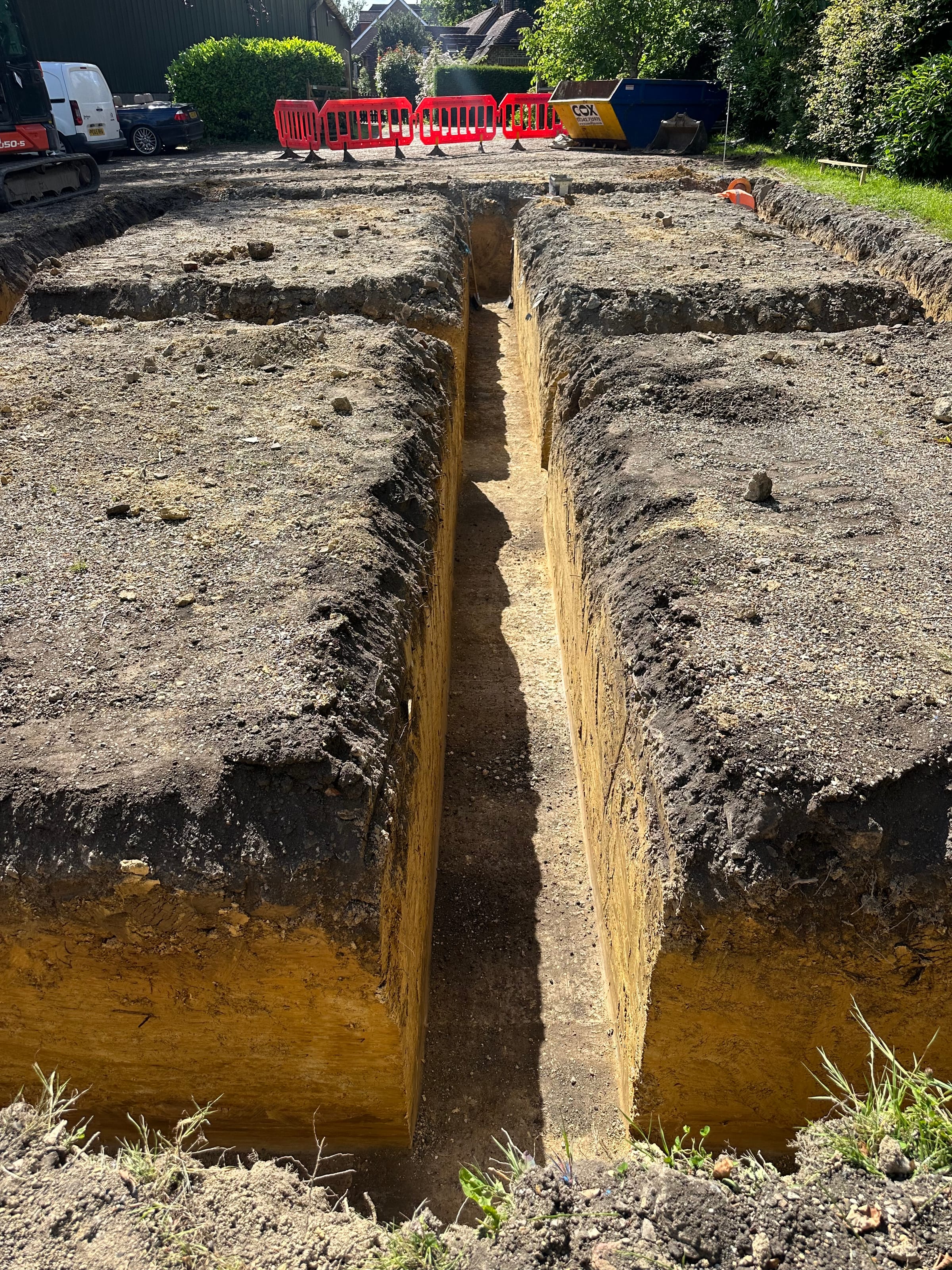 Deep trench footings excavated for a new build